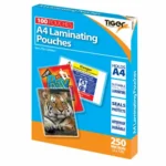 Tiger A4 box of 100 laminating pouches 250 microns – single box