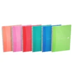 Oxford A4 twin wirebound polypropylene notebook 180 pages 7mm ruled with margin - pack of 5 books