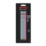 Rotring HB pencils 4 assorted metallic colours barrel - single blister card