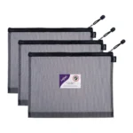 Snopake zippa bag foolscap heavy duty eva mesh 362x275mm black - pack of 3 bags
