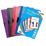 Tiger A4 clippy file in assorted colours - pack of 5 files
