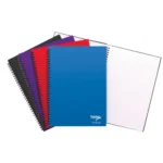 Tiger A4 spiral twinwire hardback notebook 60gsm 80 sheet ruled feint in assorted colour - pack of 5 books