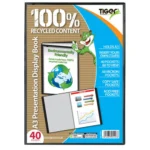 Tiger A3 presentation display book 40 pockets black - single