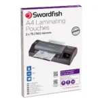 Swordfish A4 laminating pouches 2x75 (150) micron - pack of 100 pouches
