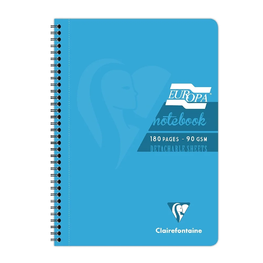 5802Z Exacompta Europa A4 glossy twinwire notemaker 90gsm 180pages lined with margin turquoise cover - pack of 5 books - Image 1