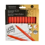 Manuscript handwriting pens 12 black colour - single wallet set