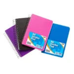 Tiger A6 jumbo wirebound plastic cover notebook feint ruled in assorted colours - pack of 5 books