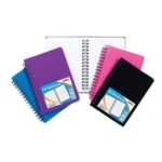 Tiger A6 twinwire plastic cover notebook feint ruled in assorted colour - pack of 5 books