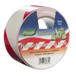 Ultratape hazard warning tape 50mm x 33m red and white - single roll